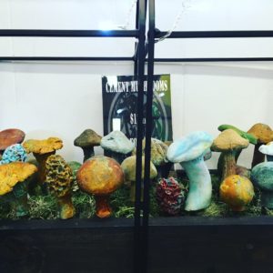 Concrete cast mushrooms